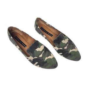 Veronica Beard Griffin Camo Canvas  Loafer